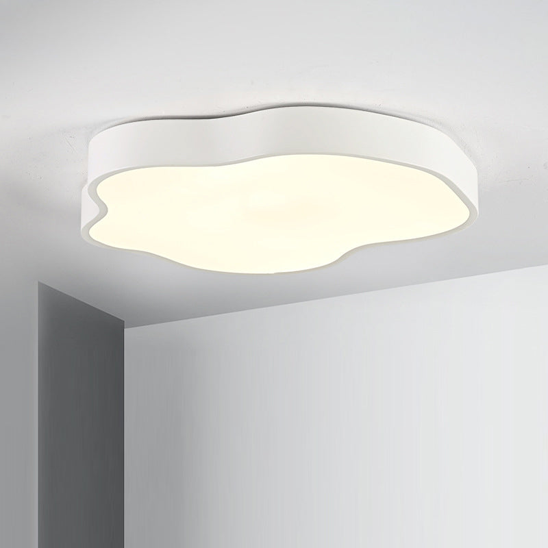 Modern Minimalist Cream Cloud Iron Acrylic LED Flush Mount Ceiling Light For Bedroom