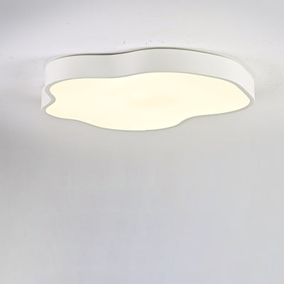 Modern Minimalist Cream Cloud Iron Acrylic LED Flush Mount Ceiling Light For Bedroom