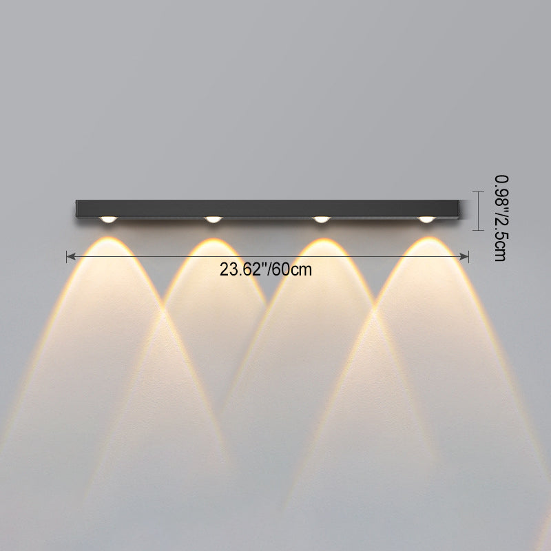 Moderne minimalistische lange Multi Lichter Aluminium LED Wandleuchte Lampe für Flur 