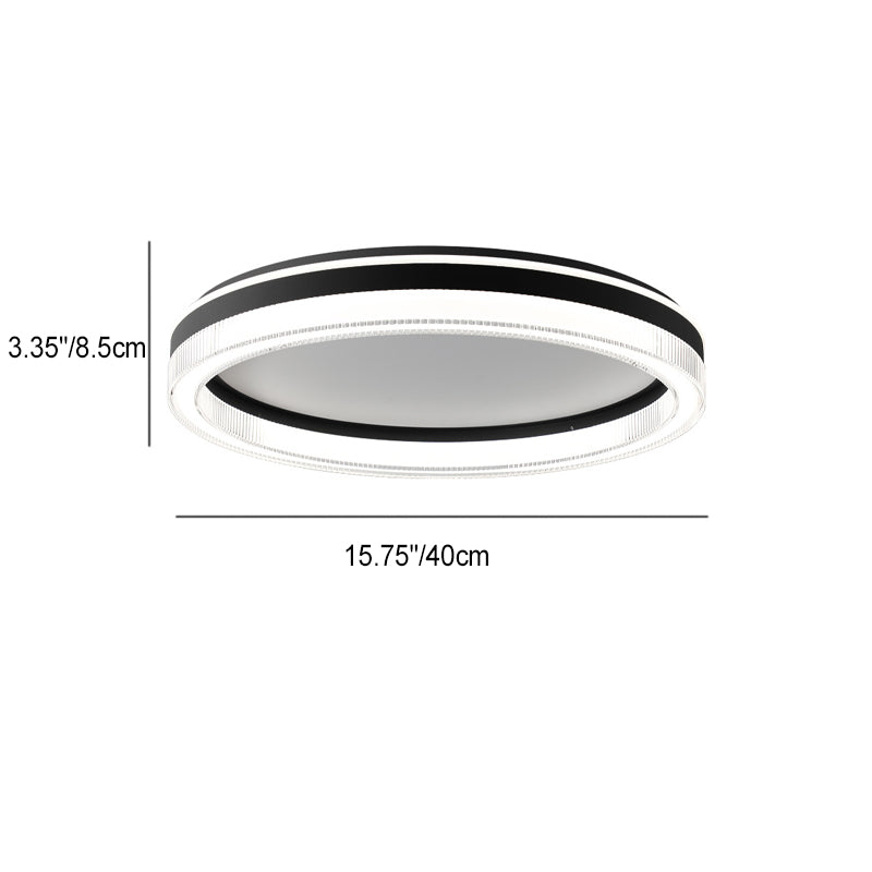 Moderne minimalistische runde horizontale Streifen Eisen Acryl LED Unterputz Deckenleuchte für Schlafzimmer 