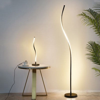 Contemporary Nordic Long Strip Iron Aluminum Acrylic LED Standing Floor Lamp For Bedroom