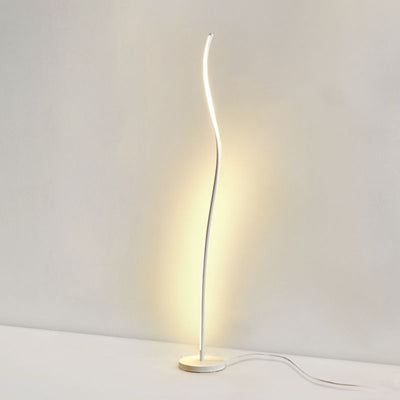 Contemporary Nordic Long Strip Iron Aluminum Acrylic LED Standing Floor Lamp For Bedroom