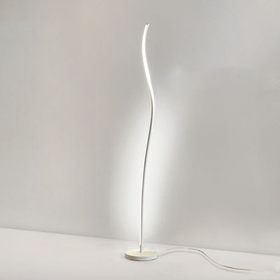 Contemporary Nordic Long Strip Iron Aluminum Acrylic LED Standing Floor Lamp For Bedroom