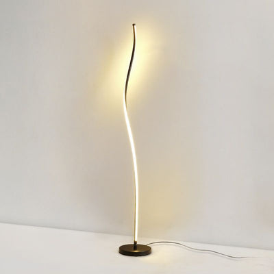 Contemporary Nordic Long Strip Iron Aluminum Acrylic LED Standing Floor Lamp For Bedroom