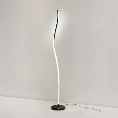 Contemporary Nordic Long Strip Iron Aluminum Acrylic LED Standing Floor Lamp For Bedroom