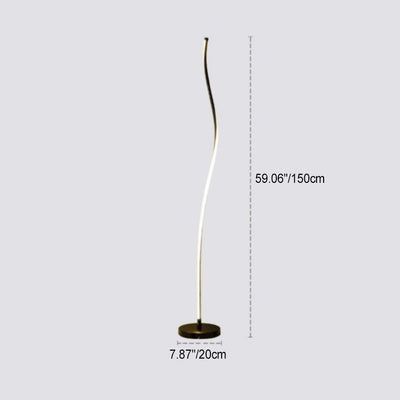 Contemporary Nordic Long Strip Iron Aluminum Acrylic LED Standing Floor Lamp For Bedroom