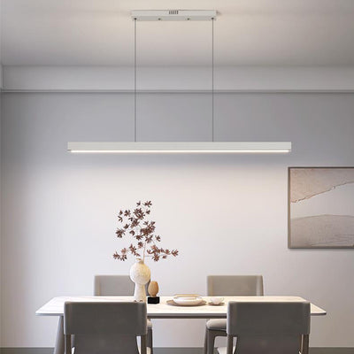 Moderne minimalistische Streifen Holz Acryl LED Insel Licht Kronleuchter für Wohnzimmer 