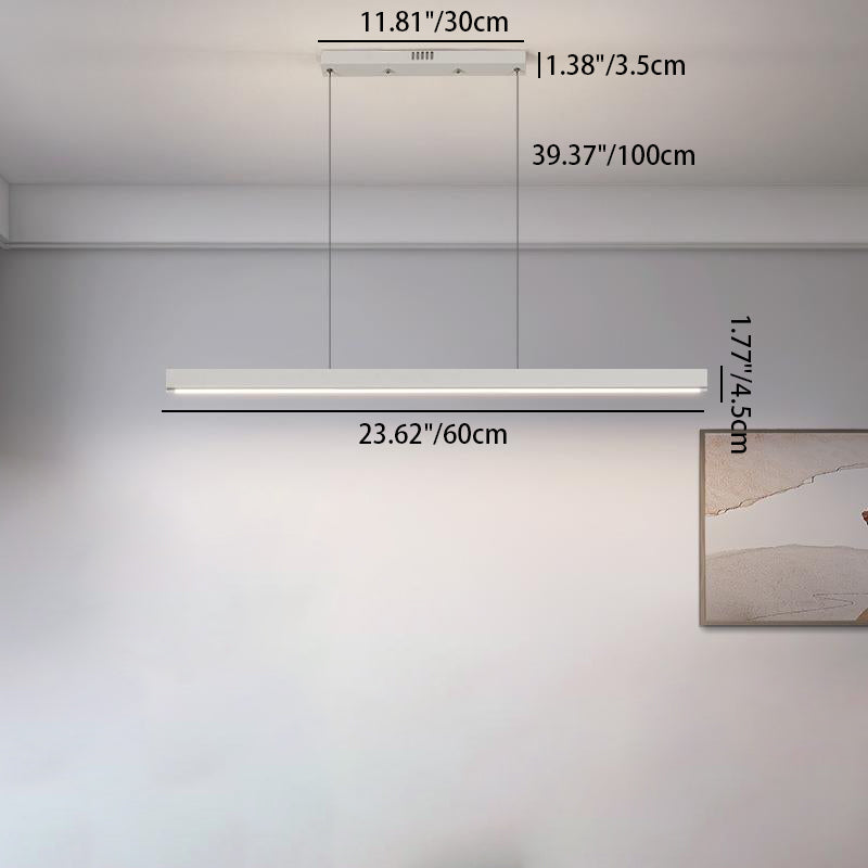 Moderne minimalistische Streifen Holz Acryl LED Insel Licht Kronleuchter für Wohnzimmer 