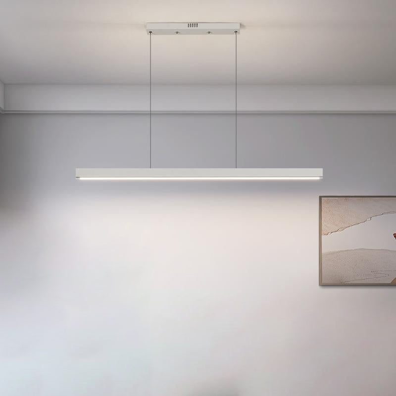 Moderne minimalistische Streifen Holz Acryl LED Insel Licht Kronleuchter für Wohnzimmer 