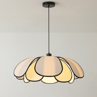 Contemporary Nordic Petals Iron Plant Fiber 1-Light Pendant Light For Dining Room