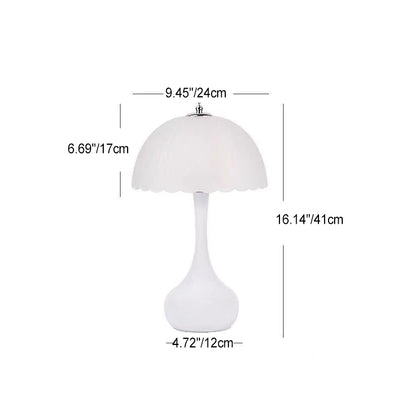 Contemporary Nordic Dome Petal Iron Frosted Glass 1-Light Table Lamp For Bedroom