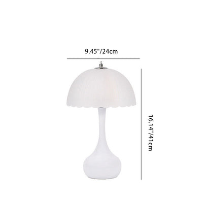 Contemporary Nordic Petal Lamp Shape Iron Glass 1-Light Table Lamp For Bedroom