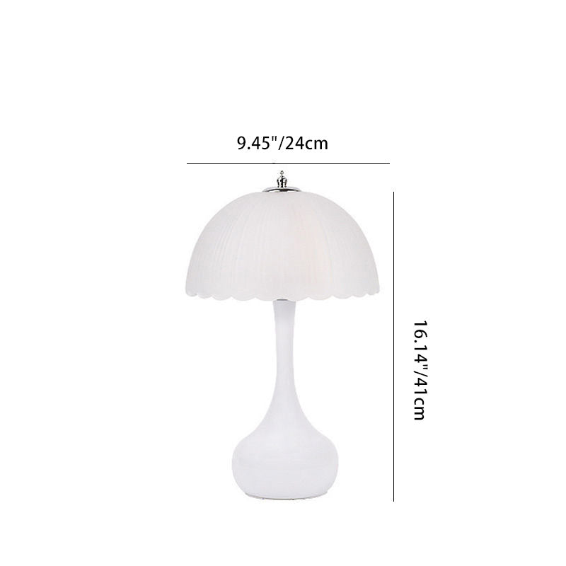 Contemporary Nordic Petal Lamp Shape Iron Glass 1-Light Table Lamp For Bedroom