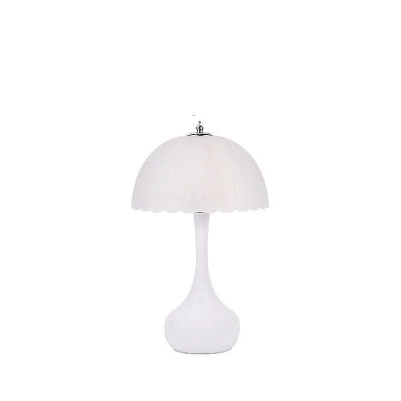 Contemporary Nordic Petal Lamp Shape Iron Glass 1-Light Table Lamp For Bedroom