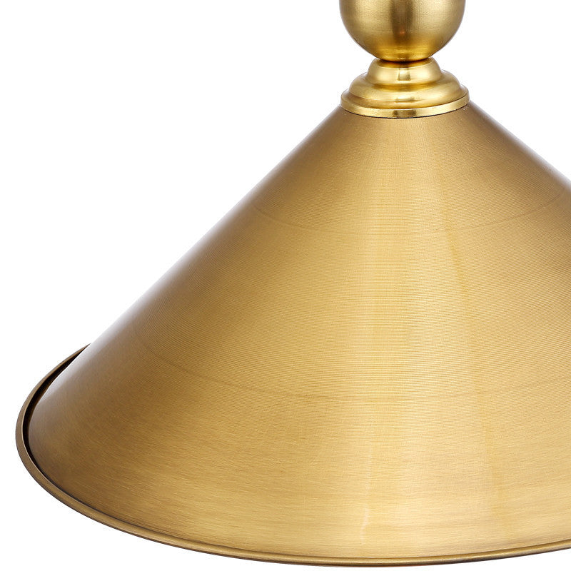 Contemporary Retro Round Brass 1-Light Pendant Light For Dining Room