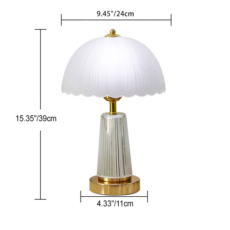 Modern Luxury Round Base Petal Shape Iron Acrylic Glass 1-Light Table Lamp For Bedroom