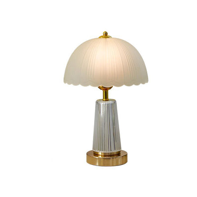 Modern Luxury Round Base Petal Shape Iron Acrylic Glass 1-Light Table Lamp For Bedroom