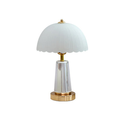 Modern Luxury Round Base Petal Shape Iron Acrylic Glass 1-Light Table Lamp For Bedroom