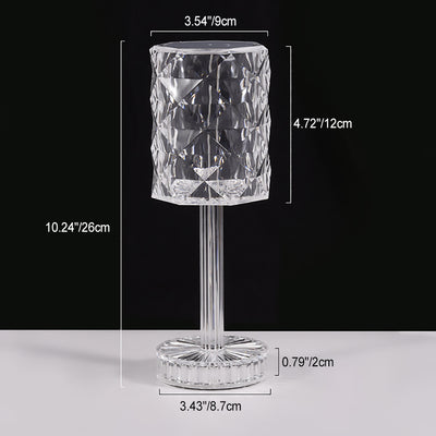 Modern Luxury Rechargeable Cup Shape Rose Shadow PS USB LED Table Lamp For Bedroom