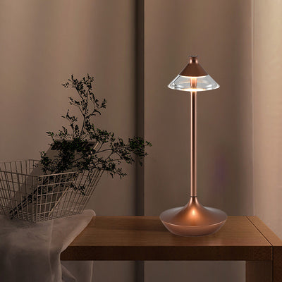 Modern Minimalist USB Rechargeable Spire Aluminum PMMA LED Table Lamp For Bedroom