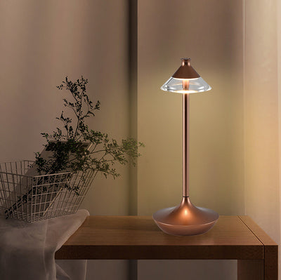 Modern Minimalist USB Rechargeable Spire Aluminum PMMA LED Table Lamp For Bedroom