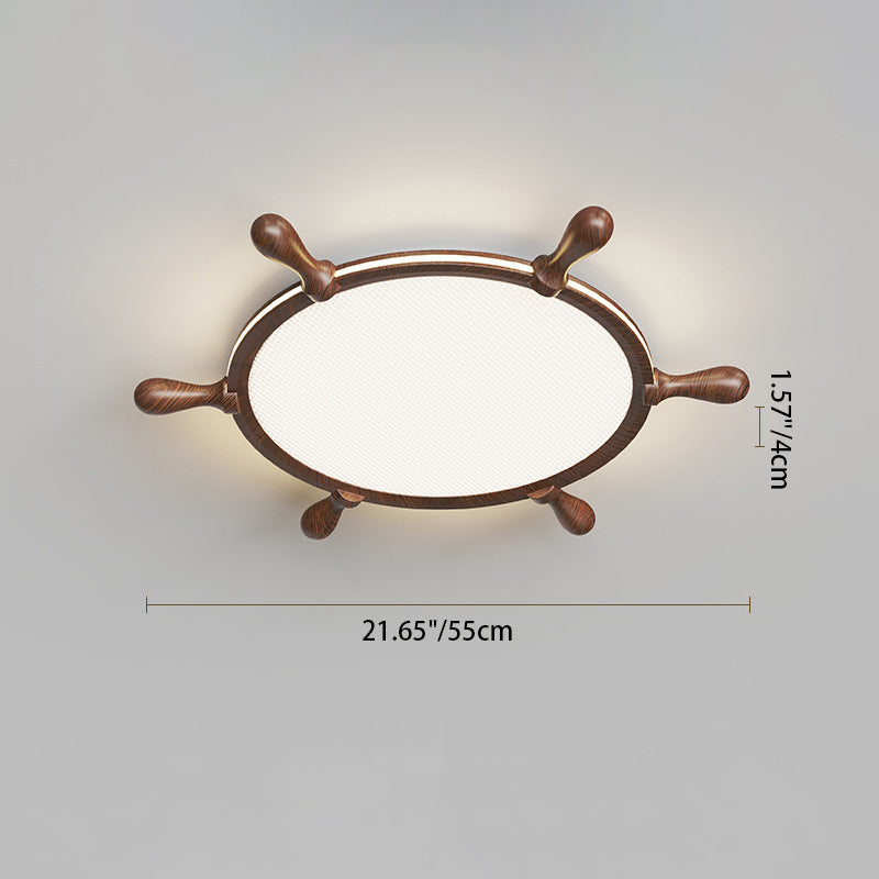 Modern Minimalist Round Square Steering Wheel Iron Aluminum Silicone Acrylic LED Flush Mount Ceiling Light For Bedroom