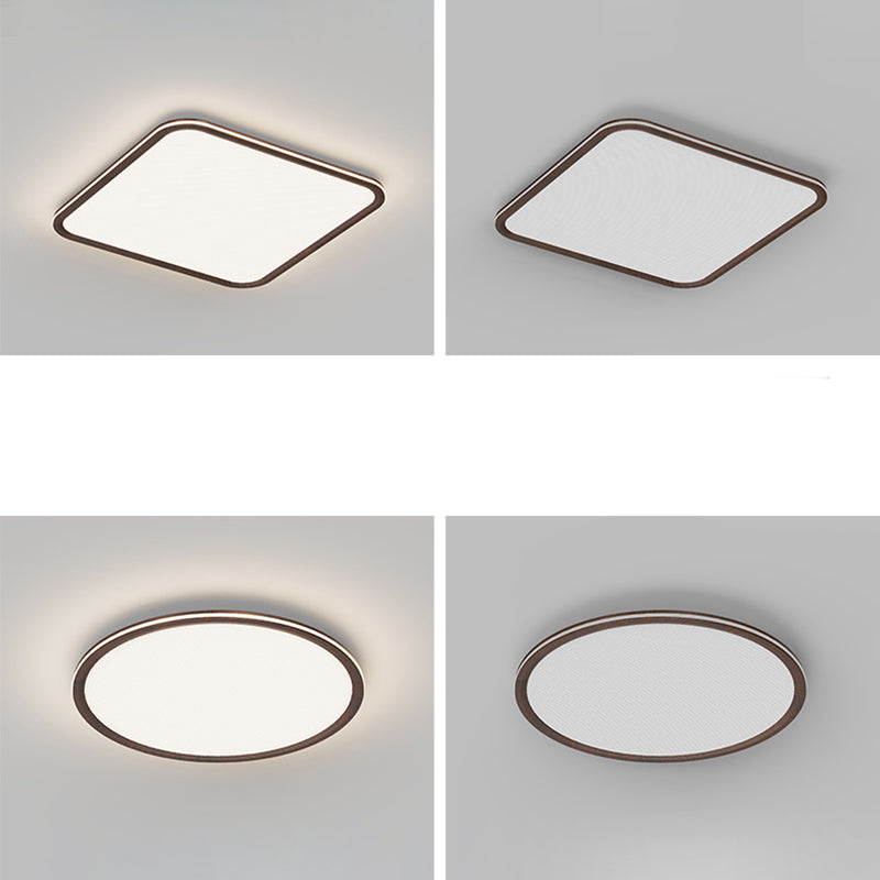 Modern Minimalist Round Square Steering Wheel Iron Aluminum Silicone Acrylic LED Flush Mount Ceiling Light For Bedroom