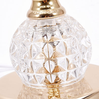 Modern Luxury Ball Cone Base Drum Glass Iron USB LED Table Lamp For Bedroom