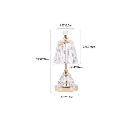 Modern Luxury Ball Cone Base Drum Glass Iron USB LED Table Lamp For Bedroom