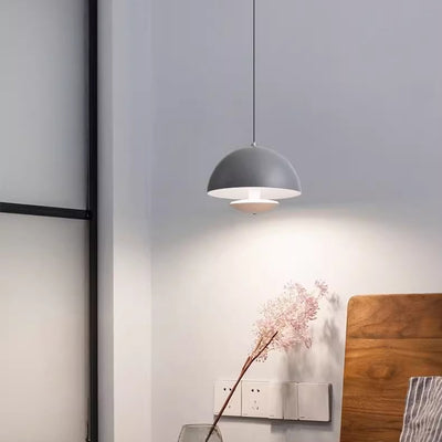 Modern Luxury Hand-Controlled Semi Circular Iron Aluminum LED Pendant Light For Bedroom