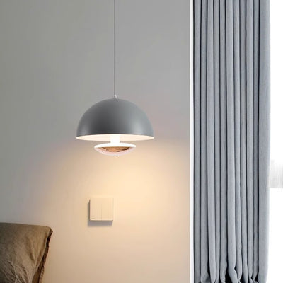 Modern Luxury Hand-Controlled Semi Circular Iron Aluminum LED Pendant Light For Bedroom