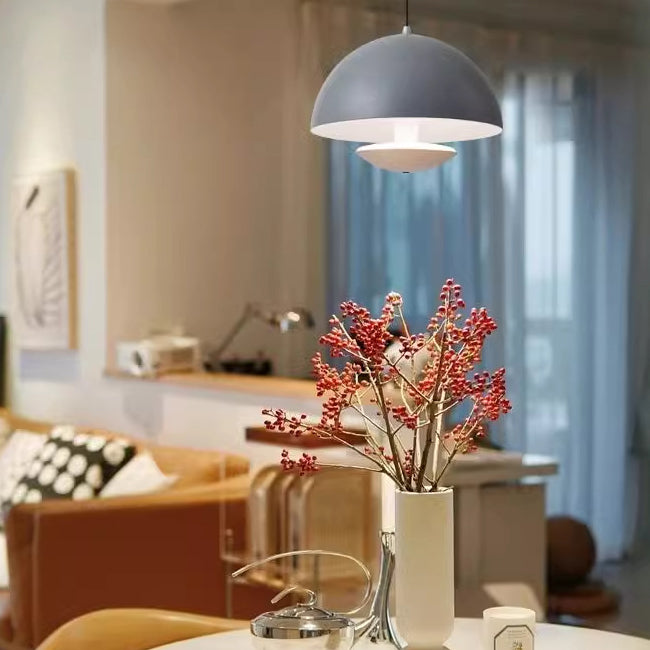 Modern Luxury Hand-Controlled Semi Circular Iron Aluminum LED Pendant Light For Bedroom