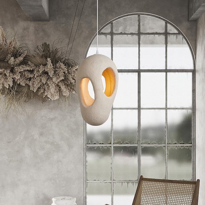 Contemporary Creative Geometric Cave-Shaped High-Density Polystyrene 1 - Light Pendant Light For Bedroom