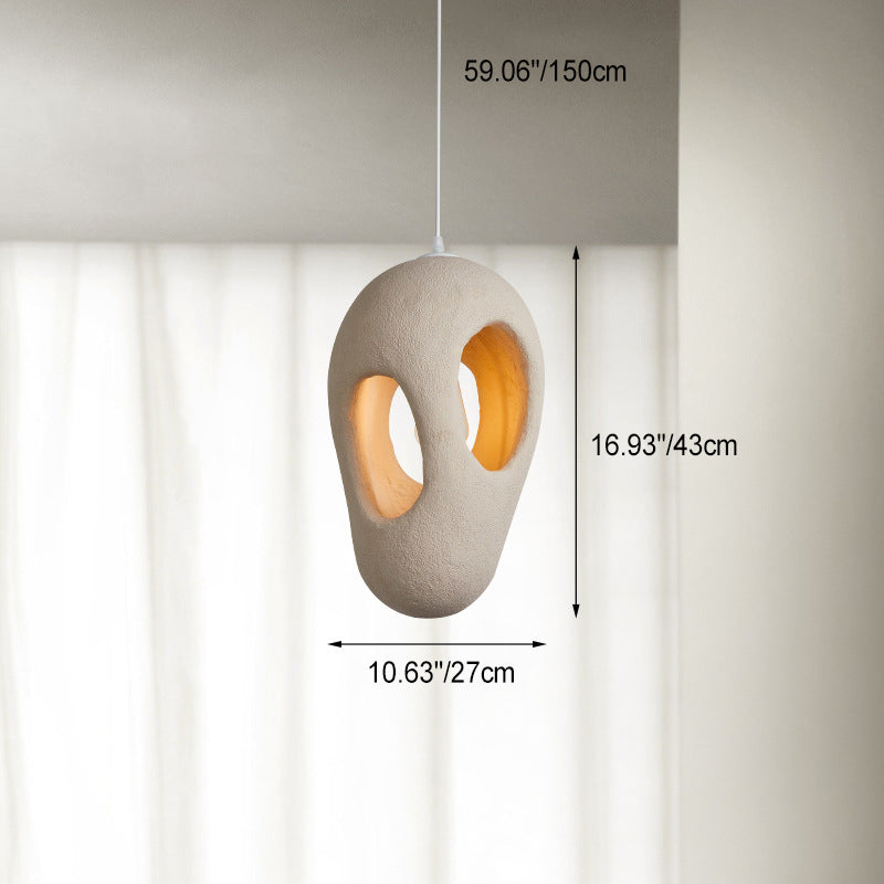 Contemporary Creative Geometric Cave-Shaped High-Density Polystyrene 1 - Light Pendant Light For Bedroom