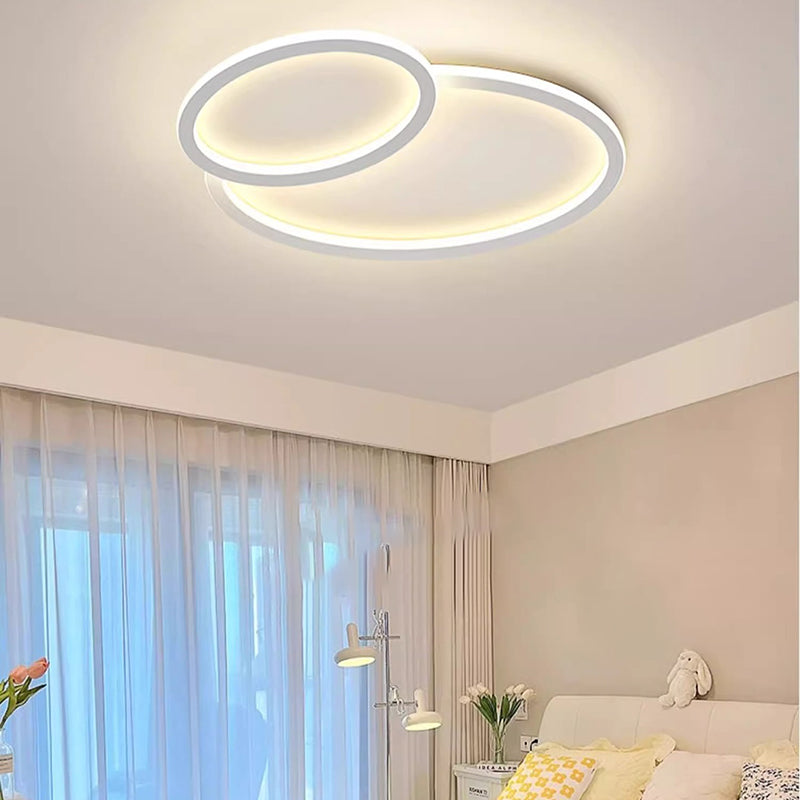 Moderne minimalistische Kreuzung runde ovale Silikon PE LED Deckenleuchte für Schlafzimmer 