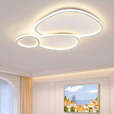 Moderne minimalistische Kreuzung runde ovale Silikon PE LED Deckenleuchte für Schlafzimmer 