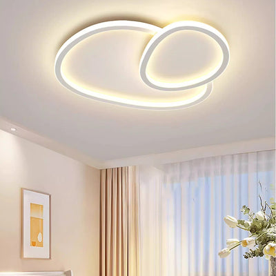 Moderne minimalistische Kreuzung runde ovale Silikon PE LED Deckenleuchte für Schlafzimmer 