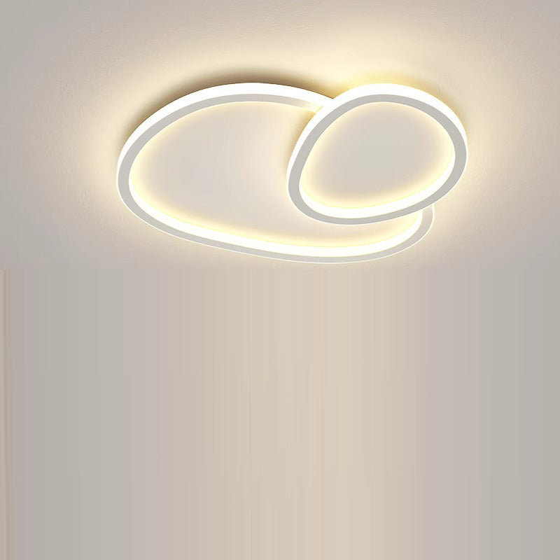 Moderne minimalistische Kreuzung runde ovale Silikon PE LED Deckenleuchte für Schlafzimmer 