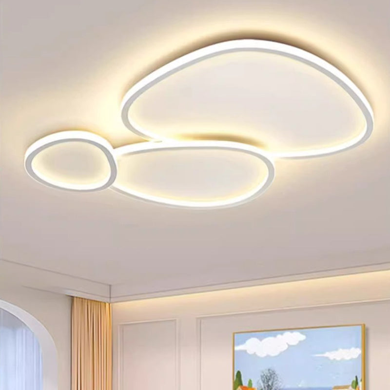 Moderne minimalistische Kreuzung runde ovale Silikon PE LED Deckenleuchte für Schlafzimmer 