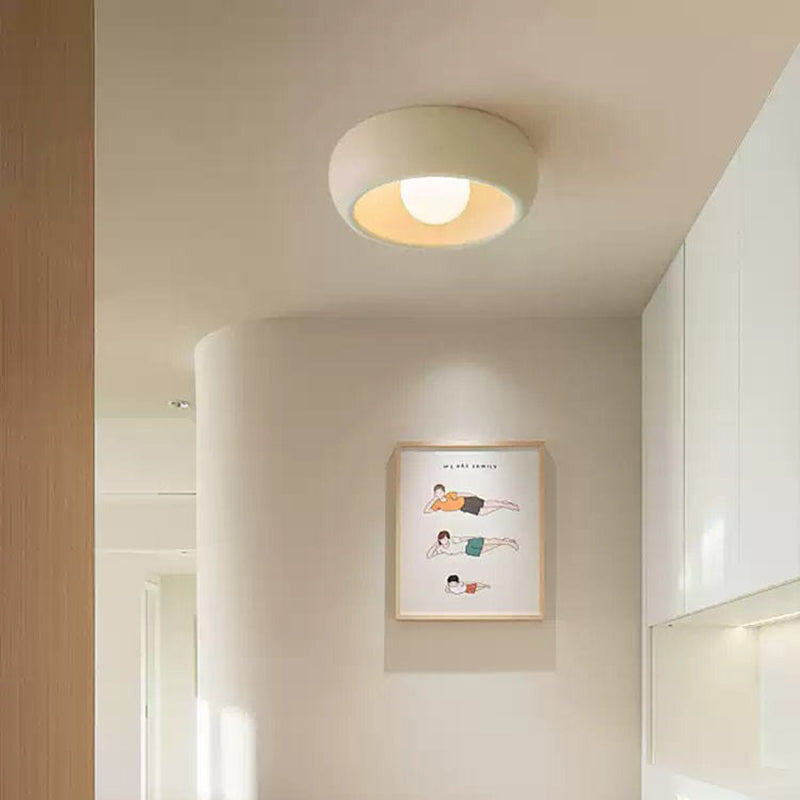 Modern Minimalist Hollow Round Hardware PE LED Flush Mount Ceiling Light For Hallway