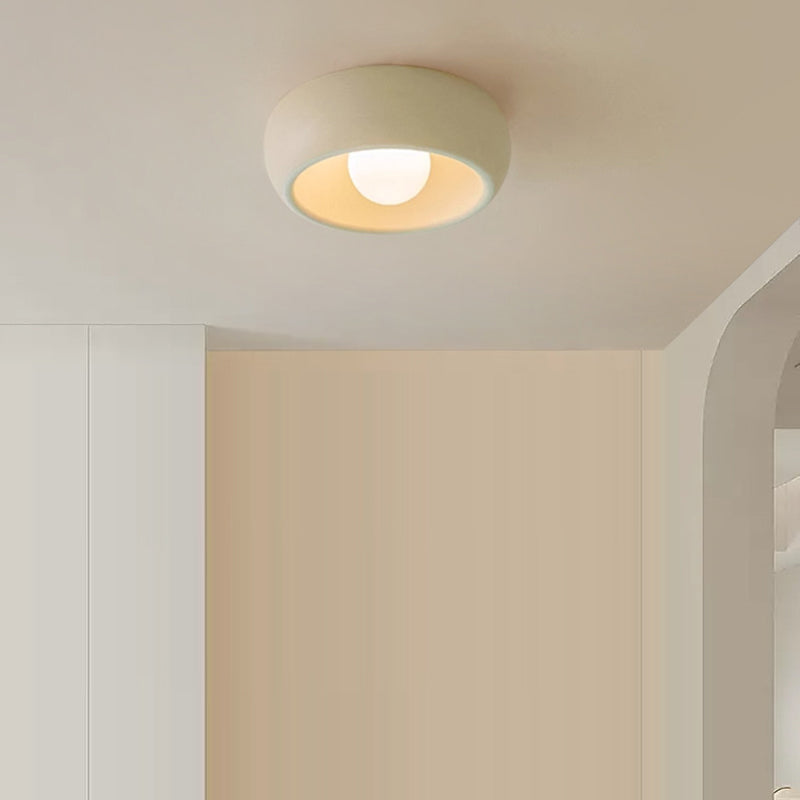 Modern Minimalist Hollow Round Hardware PE LED Flush Mount Ceiling Light For Hallway