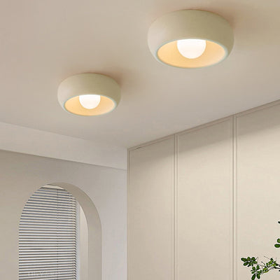 Modern Minimalist Hollow Round Hardware PE LED Flush Mount Ceiling Light For Hallway