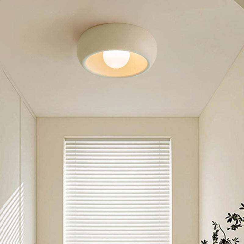 Modern Minimalist Hollow Round Hardware PE LED Flush Mount Ceiling Light For Hallway