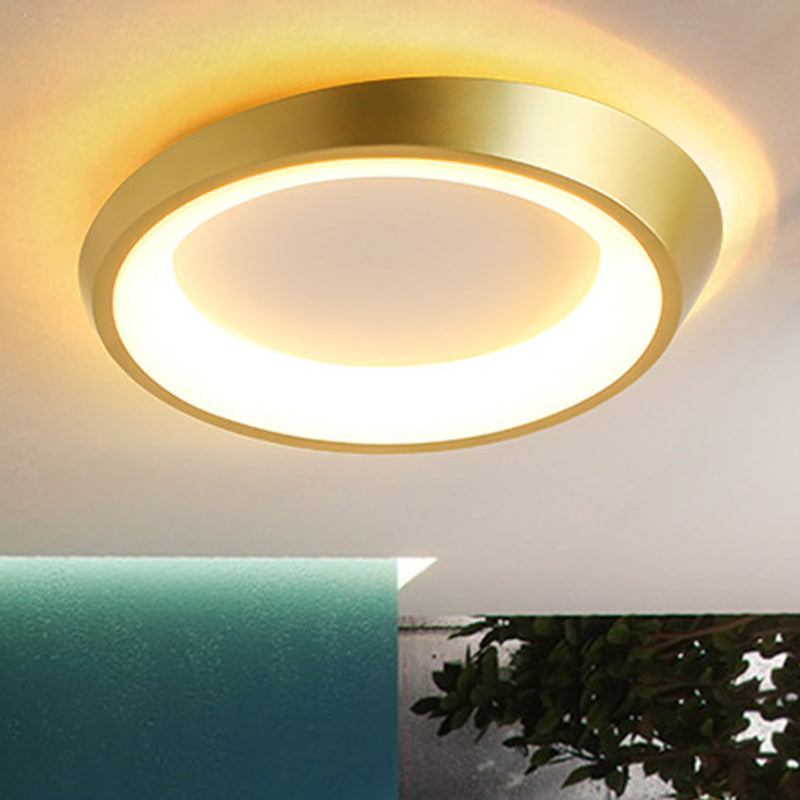 Modern Simplicity Irregular Round Iron Hardware Acrylic LED Semi-Flush Mount Ceiling Light For Bedroom