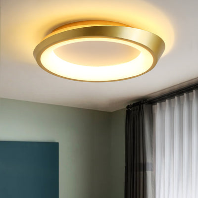 Modern Simplicity Irregular Round Iron Hardware Acrylic LED Semi-Flush Mount Ceiling Light For Bedroom