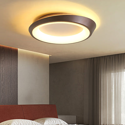 Modern Simplicity Irregular Round Iron Hardware Acrylic LED Semi-Flush Mount Ceiling Light For Bedroom