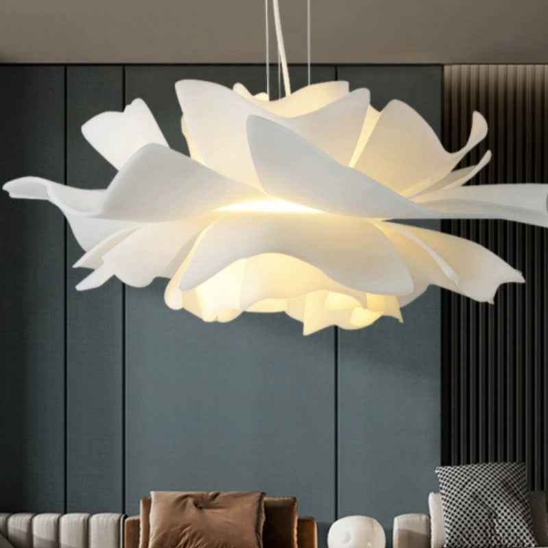 Contemporary Nordic Flower Iron Acrylic 2-Light Pendant Light For Living Room