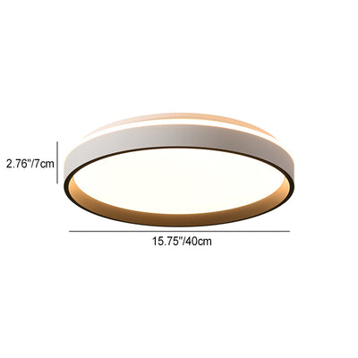 Moderne minimalistische doppelte runde Aluminium-Silikon-LED-Halbeinbau-Deckenleuchte für Schlafzimmer 