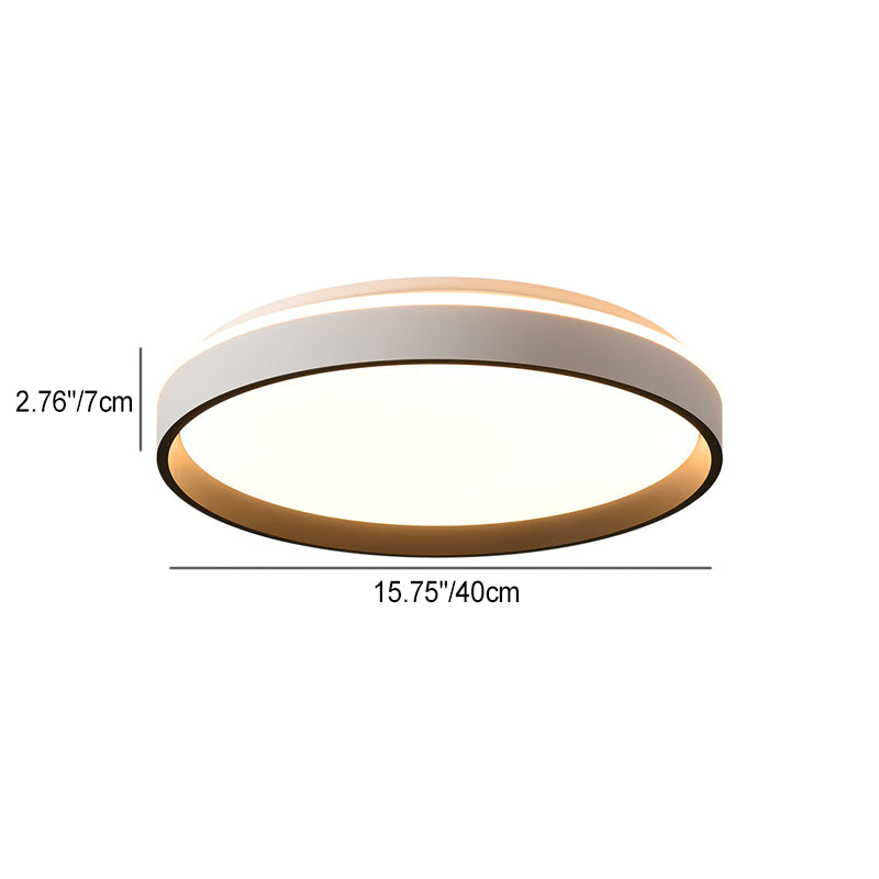 Moderne minimalistische doppelte runde Aluminium-Silikon-LED-Halbeinbau-Deckenleuchte für Schlafzimmer 