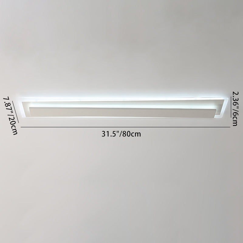 Modern Simplicity Long Strip Acrylic Iron LED Flush Mount Ceiling Light For Living Room